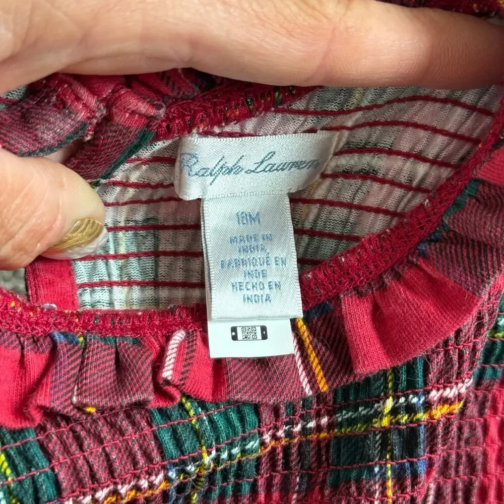 Ralph Lauren Smocked Tartan Plaid Dress | 18M